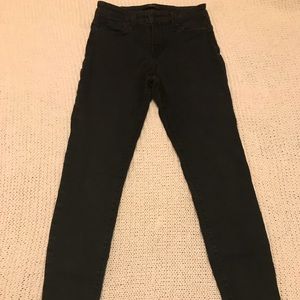 Size 27 Joes distressed black denim.